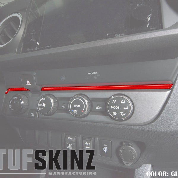 Tufskinz | Accent Strip Above Climate Control - Fits 2016-2023 Tacoma - 2 Piece Kit