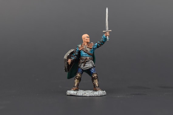 D&amp;D Painted Human Fighter Miniature Dungeons and Dragons | Etsy