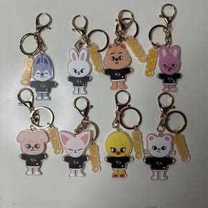 Stray Kids Skzoo Schlüsselanhänger Acryl, Kpop Fan Geschenk, Taschenanhänger, Süßer Schlüsselanhänger, Accessoire Kollektion