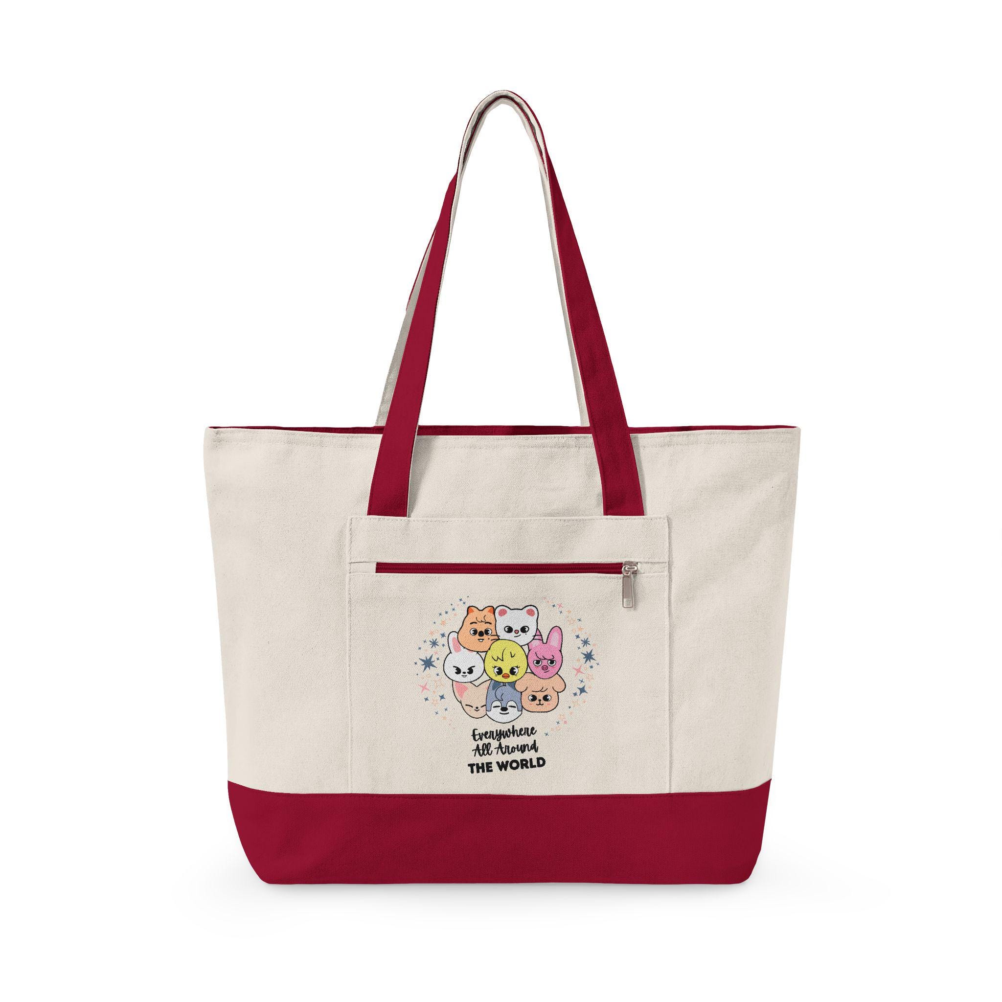 straykids skzooバッグ Stray Kids Skzoo Tote Cute Zippered Canvas Tote | Summer Bag Tote