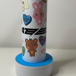 Gobelet fin Ateez Aniteez coeur 20 oz/30 oz/avec séjour/acier inoxydable, paille en métal, cadeau personnalisé, bonbon coeur, Saint-Valentin