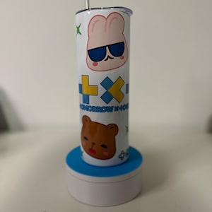 20oz/30oz TXT character skinny Tumbler, TXT Cup, unique gift, fan made, animal characters TomorrowxTogether, Moa gift, Yeonjun, Soobin, Kai