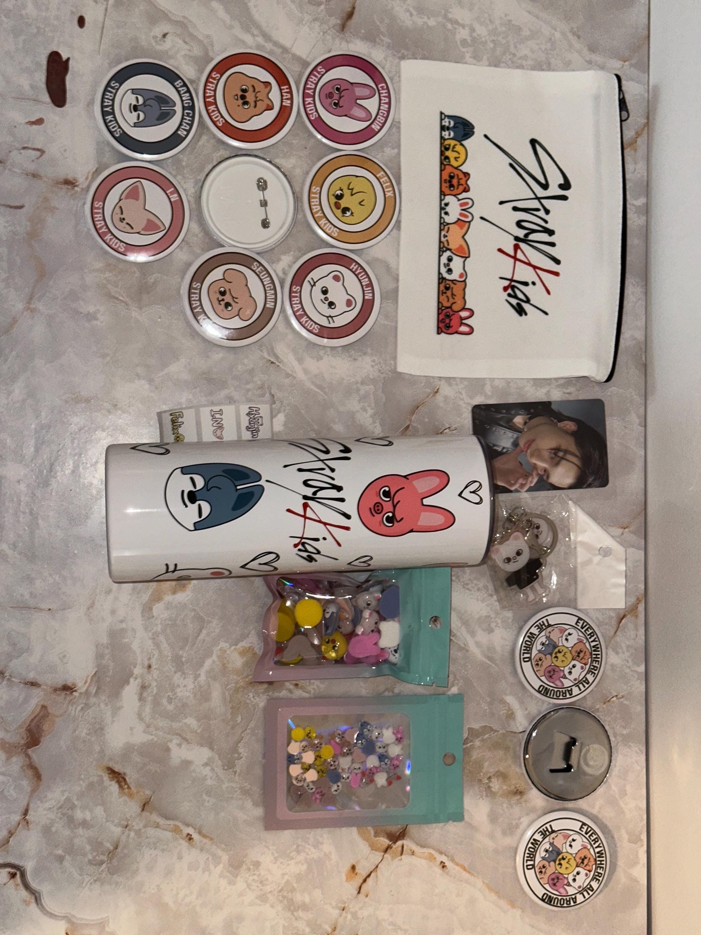 Stray Kids Gift Box K-pop Fan Set With Tumbler, Flat-back Charms