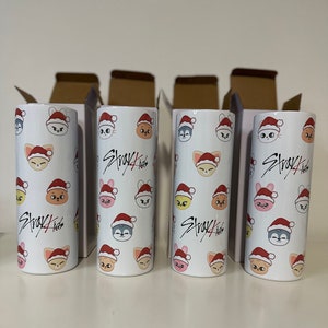 20oz/30oz Christmas Skzoo Tumbler Stray Kids/Cup/SKZ cup/Merch Skinny Tumbler, Stainless Steel, Metal Straw, Personalized Gift, Unique Gifts