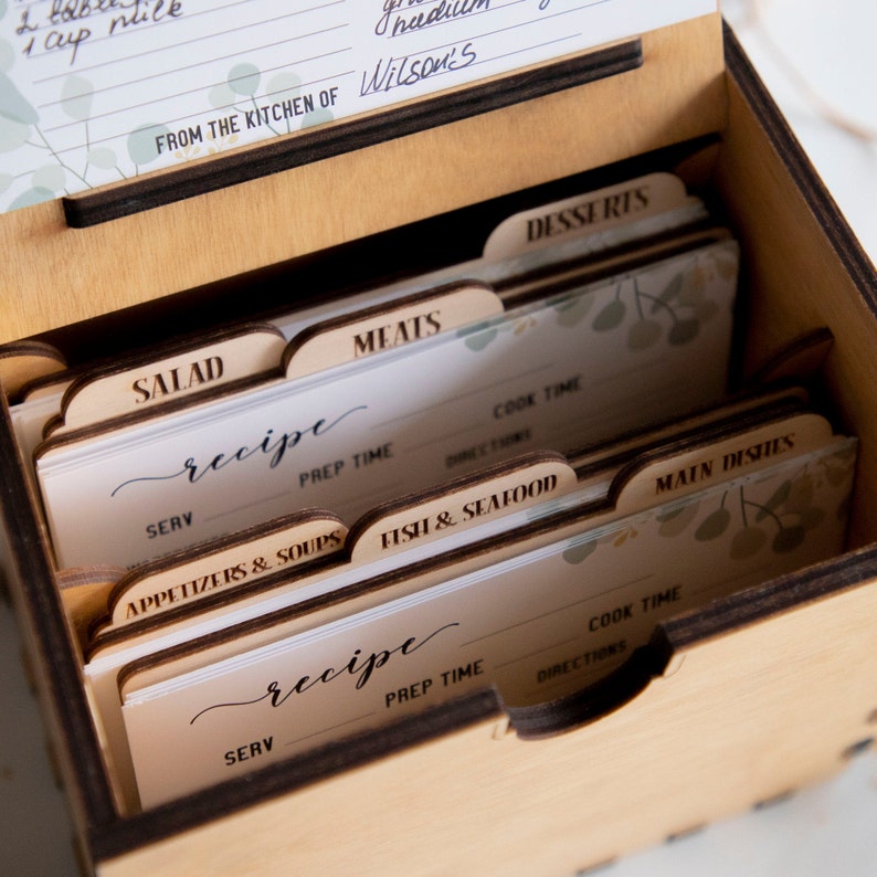 Recipe Dividers for Recipe Box Mothers Day Gift From Etsy