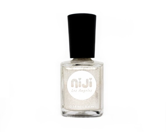 White Glitter Nail Polish: 10-Free Vegan Top Coat