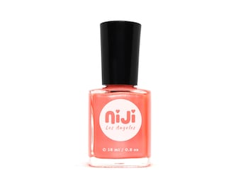 Peachy Beachy - Schimmernde Hochglanz Pfirsich Koralle Pink 10-frei Vegan Grausamkeit-Frei Natur Nagellack Vernes Esmalte