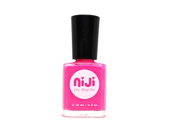 Flammia: Esmalte de uñas rosa neón de alto brillo, laca vegana 10-Free