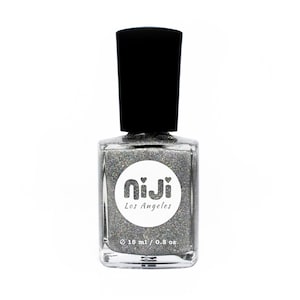 Niji Tears - Holographic High Gloss Iridescent Silver Rainbow Top Coat 10-Free Vegan Cruelty-Free Natural Nail Polish Lacquer Vernes Esmalte