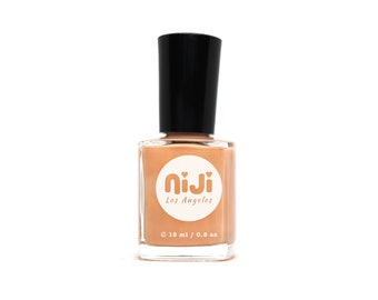 Esmalte de uñas marrón beige miel: alto brillo, laca vegana 10-Free