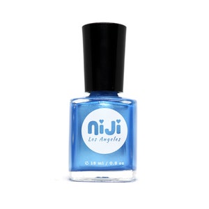 Shimmery Steel Blue Nail Polish: Vegan 10-Free Lacquer
