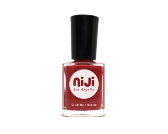 Esmalte de uñas rojo carmín: alto brillo, vegano, 10-Free