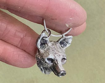 Desert Kit Fox Pendant Handcrafted in Sterling Silver