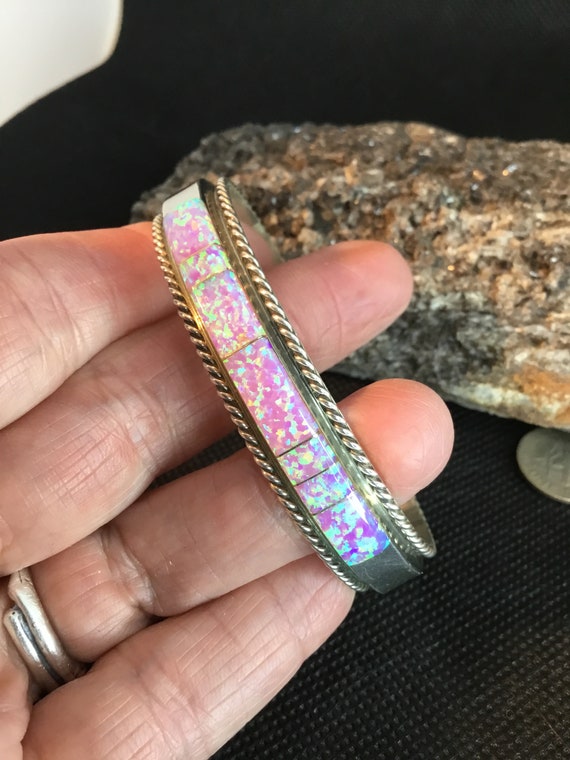6 1/4” Southwestern Pink Opal and Sterling Silver 