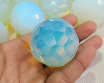 Opalite Faceted Sphere: Polished Healing Crystal Ball (40-50 MM