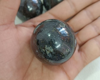 Nuummite Stone Sphere Gemstone, Natural Nuummite Stone Ball For Home Decore ,Healing Crystal Sphere, Natural Nuummite Handmade Sphere