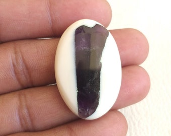 36x24x7 MM Amethyst Stone Cabochon Oval Shape Gemstone 37.6 Carat Amethyst Stone Jewelry Beautiful Amethyst Stone Cabochon For Pendant