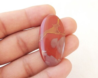 Noreena Jasper Cabochon: Oval Gemstone Pendant (41x21x5 MM, 37.1 Carat