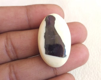 33x20x7 MM Amethyst Stone Cabochon Oval Shape Gemstone 25.7 Carat Amethyst Stone Jewelry Beautiful Amethyst Stone Cabochon For Pendant