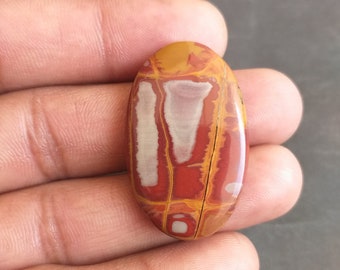 Noreena Jasper Cabochon: Oval Gemstone, 38.1 Carat (36x23x5 MM