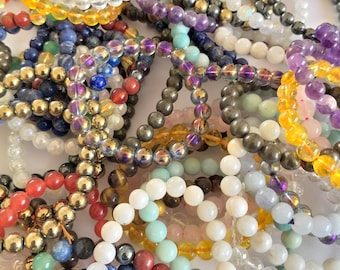 Handmade Mix Stone Bead Bracelet: Healing Crystal Jewelry