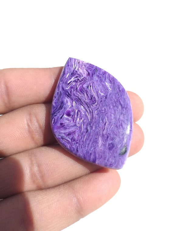 53x35x6 MM Charoite Cabochon Gemstone Fancy Shape 90.4