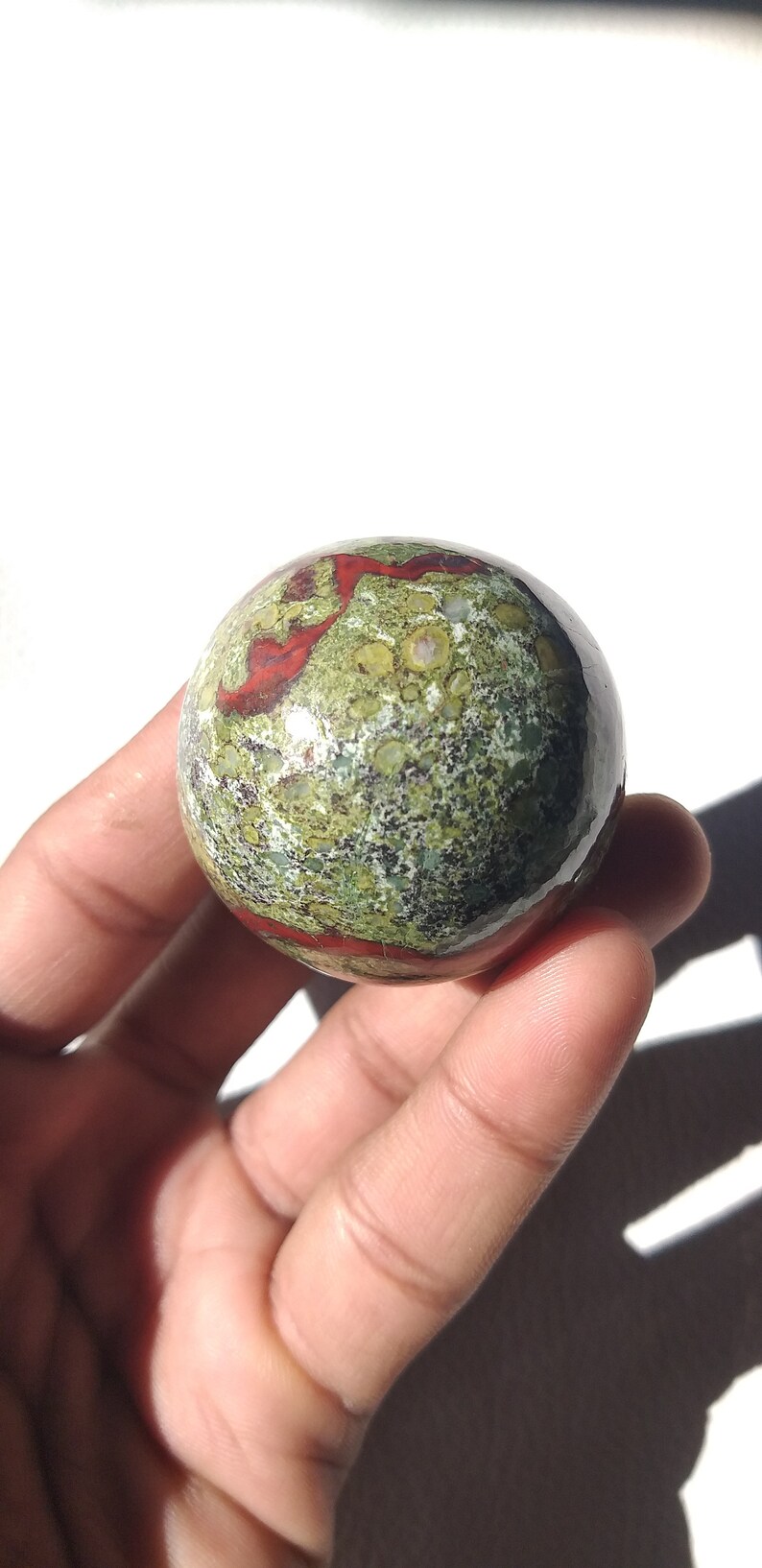 44 Mm Beautiful Dragon Blood Stone Sphere Gemstone Sphere Jewelry Silversmith Dragon Blood Stone Sphere Healing Crystal Stone