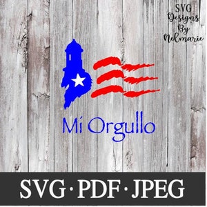 Mi Orgullo SVG, Mi Orgullo JPEG, Mi Orgullo Portorykańska flaga plik cyfrowy, El Morro SVG, Portorykańska flaga SVG, Instant Download, PDF