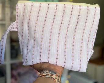 Knitting project bag - Vintage print  (Medium)