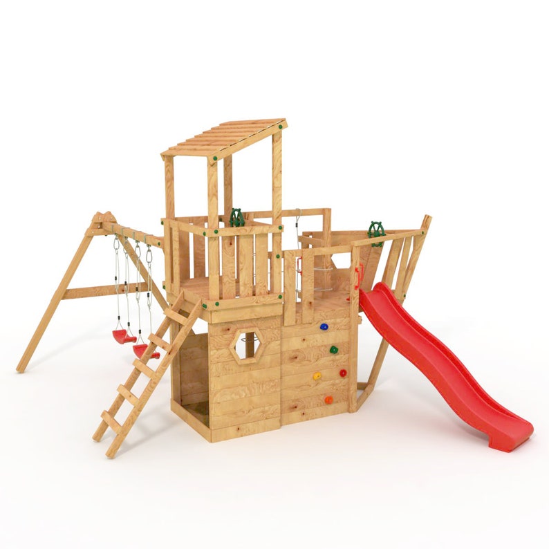 childrens wooden pirate ship climbing frame