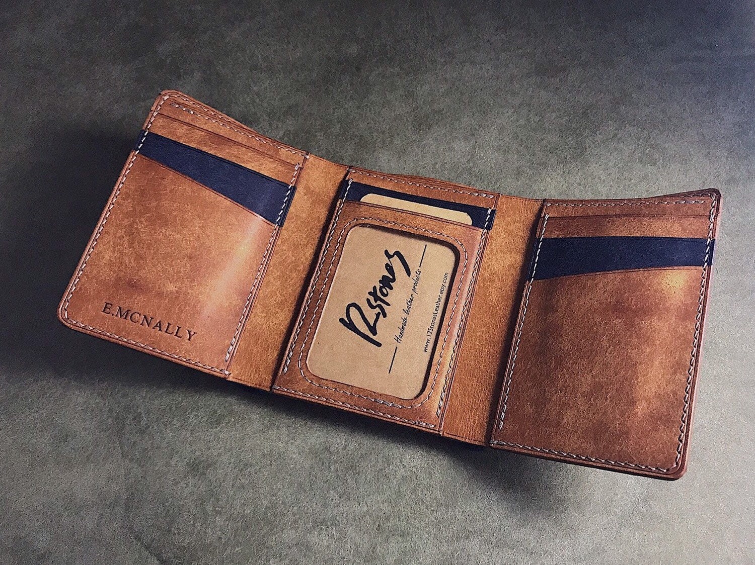 High quality trifold leather wallet mens trifold wallet Etsy