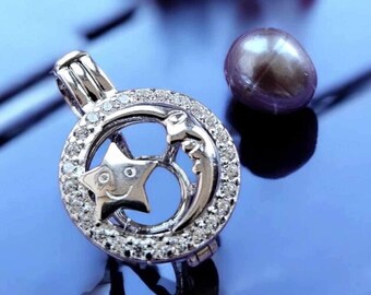 Sterling silver sun & moon cage (Mother's Day offer)