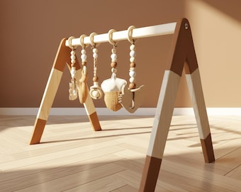 Wooden baby gym, Wooden baby play arch
