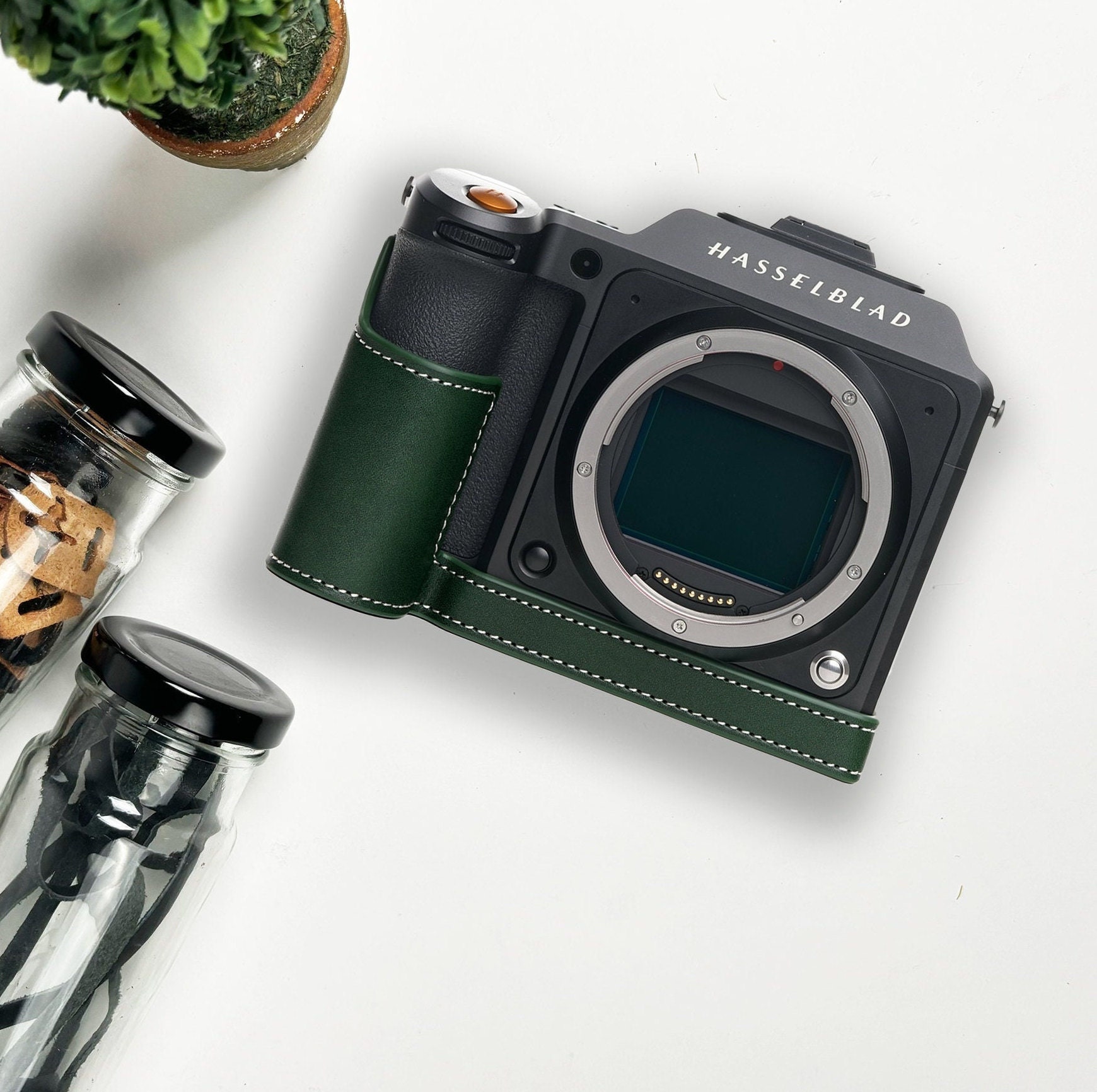 Amazon.com : Handmade Genuine Real Leather Half Camera Case