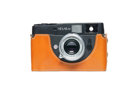 Handmade Genuine Real Leather Half Camera Case Bag Cover for Konica Hexar RF Dark Brown Handmade Genuine Real Leather Half Camera Case Bag Cover for Konica Hexar RF Dark Brown