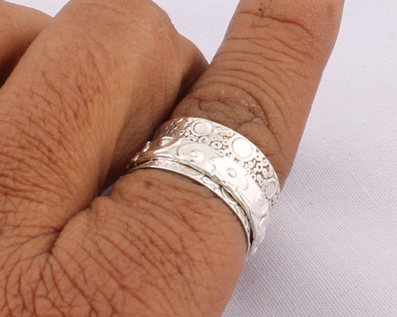Thumb Ring 925-Sterling Silver Ring,Antique Silver Ring,Handicraft Boho Ring,Spinner Ring Gift For Her,Wedding Ring Etsy Cyber-2019