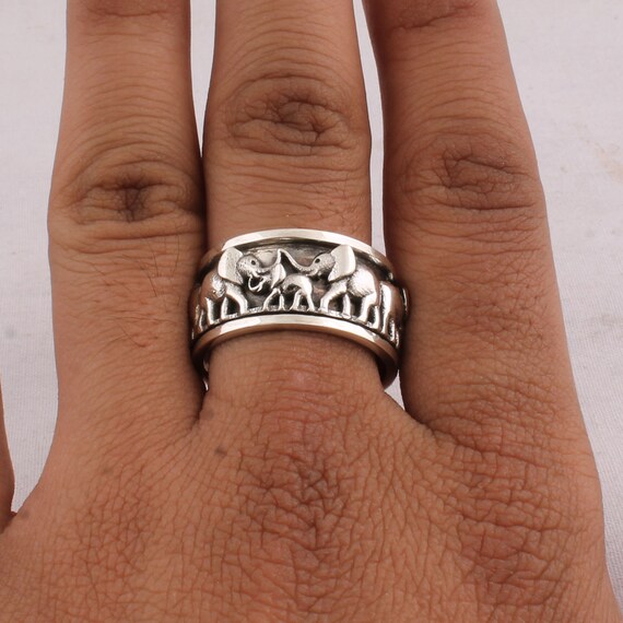 Amazing Elephant Spinner Ring Round Shape Spinner Ring Gift Etsy