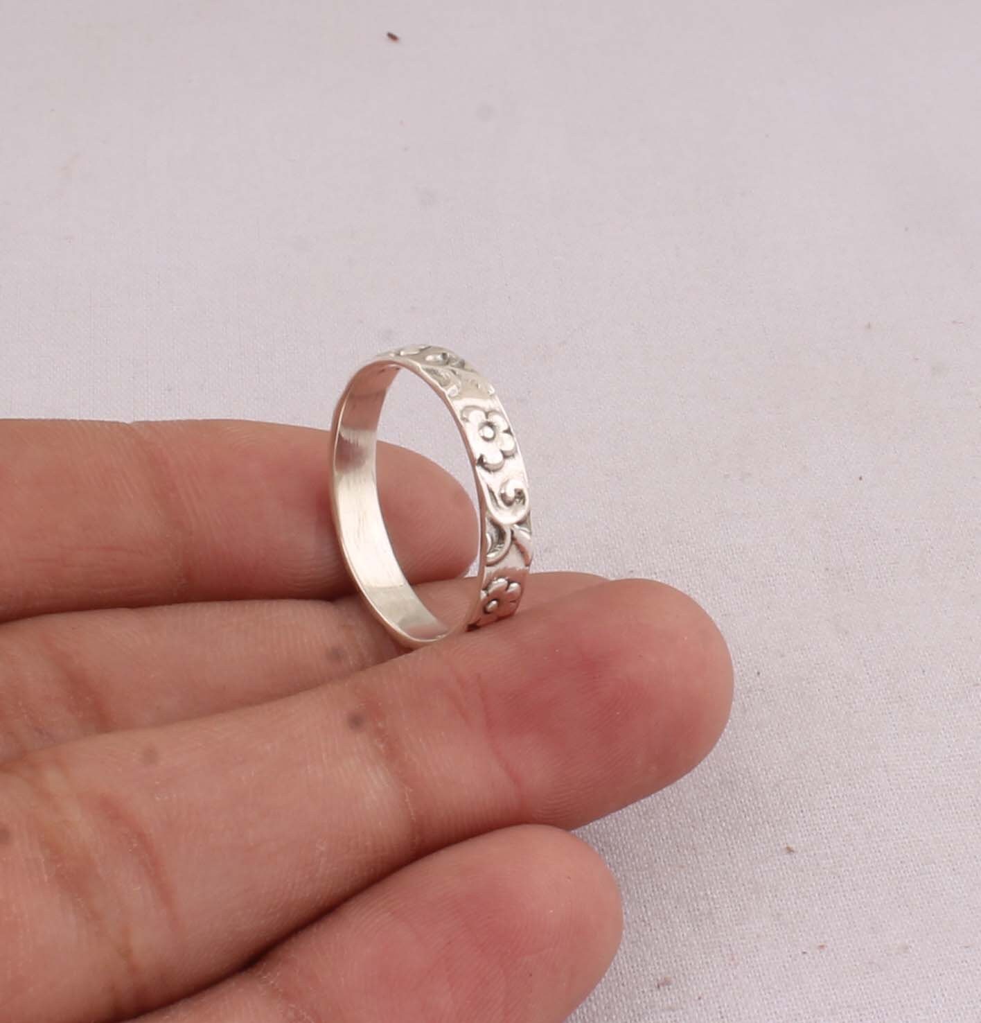Mittelfinger Ring 925Sterling solid Silber Ring Band Ring Etsy
