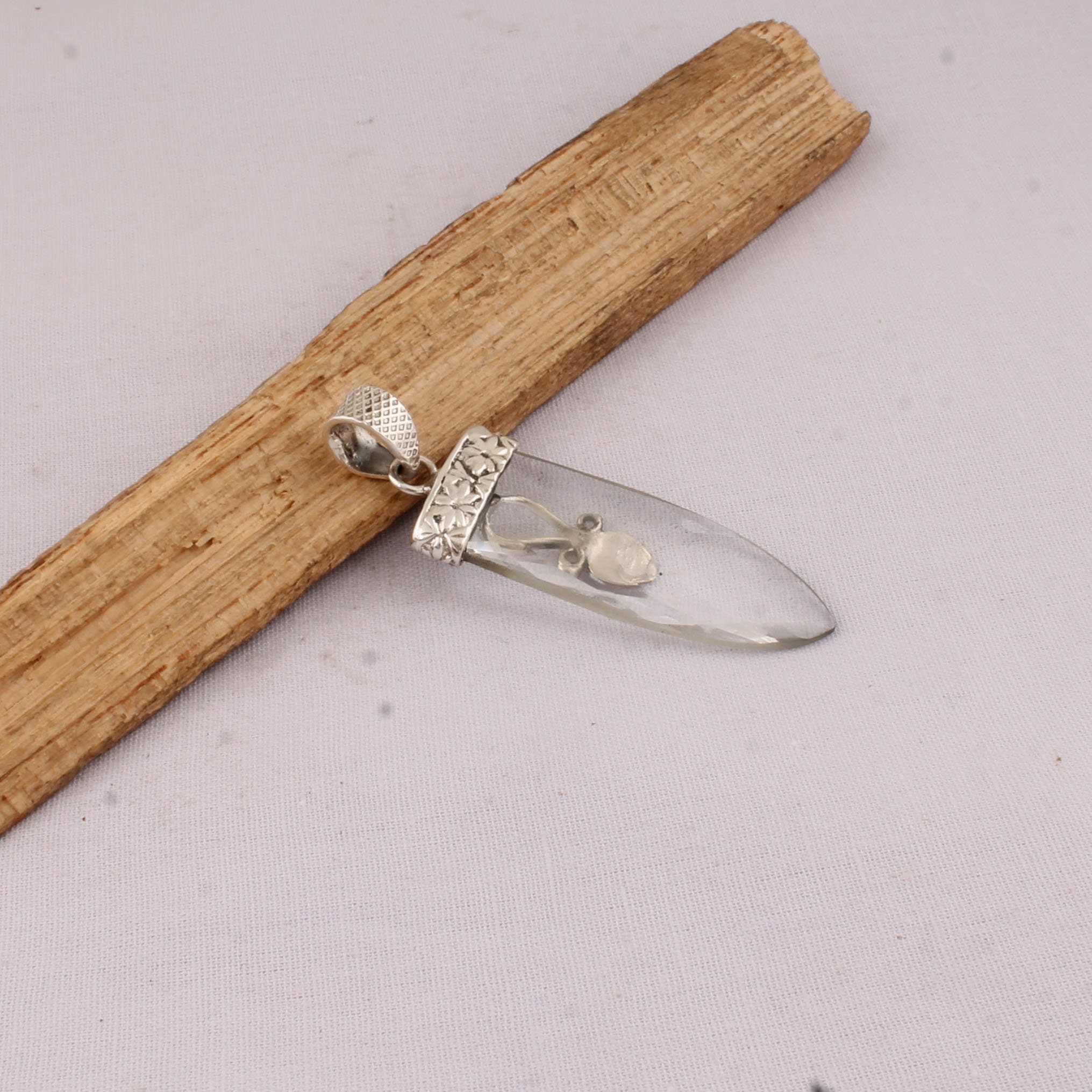 Crystal Designer Pendant Long Pendant 925 Sterling Silver Etsy