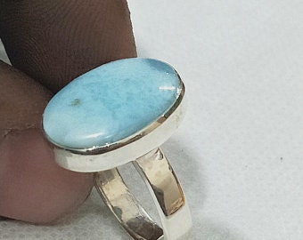Natural Amazing Larimar Gemstone Ring Sterling Silver Boho | Etsy