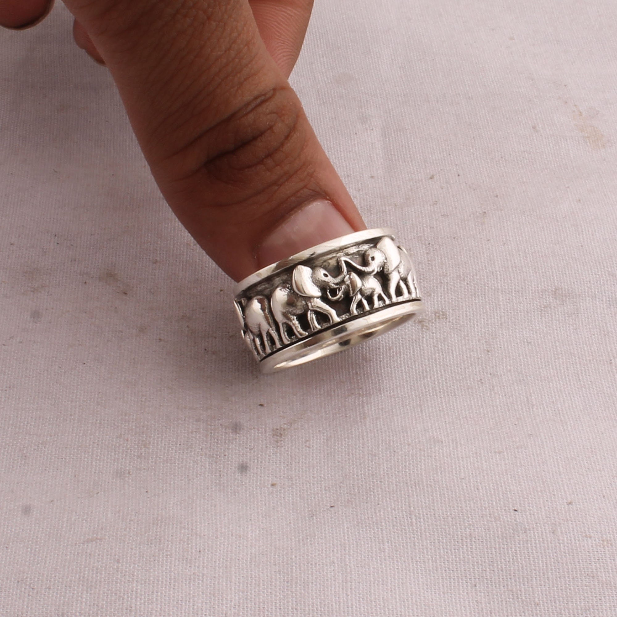 Amazing Elephant Spinner Ring Round Shape Spinner Ring Gift Etsy