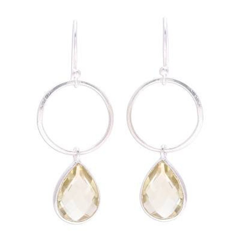 Natural Citrine Top Quality Gemstone Handcrafted Earring Cut,Transparent Stone Boho Earring 925-Sterling Silver Earring Etsy Cyber-2019