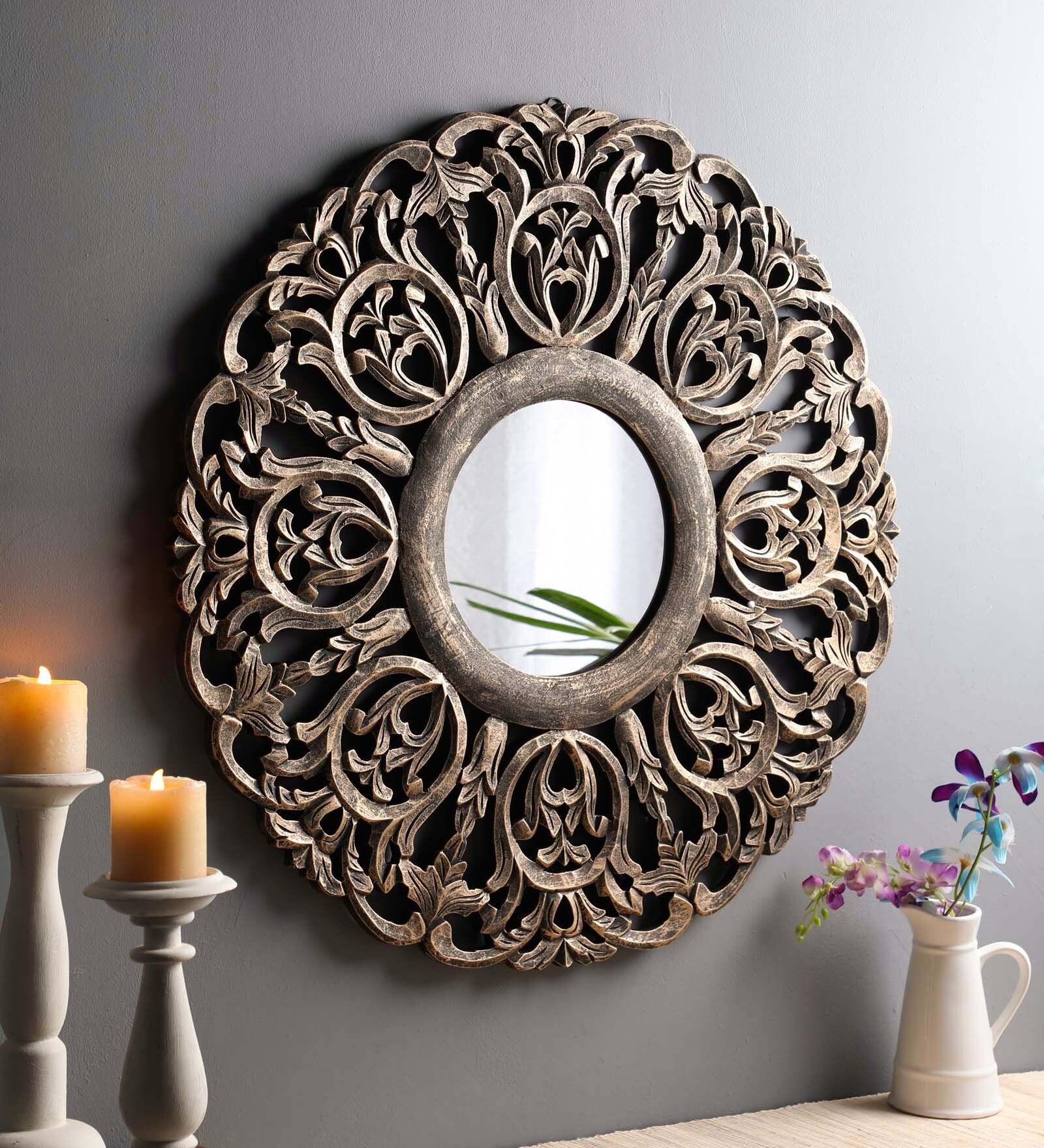 TheKraftIndia Decorative & Hand Carved Indian Mirror / Panel Etsy