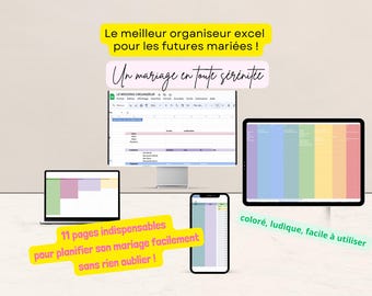French Wedding Planner Google Sheet | Wedding Budget | Wedding To Do List | ADHD Friendly | Wedding Seating Plan | French