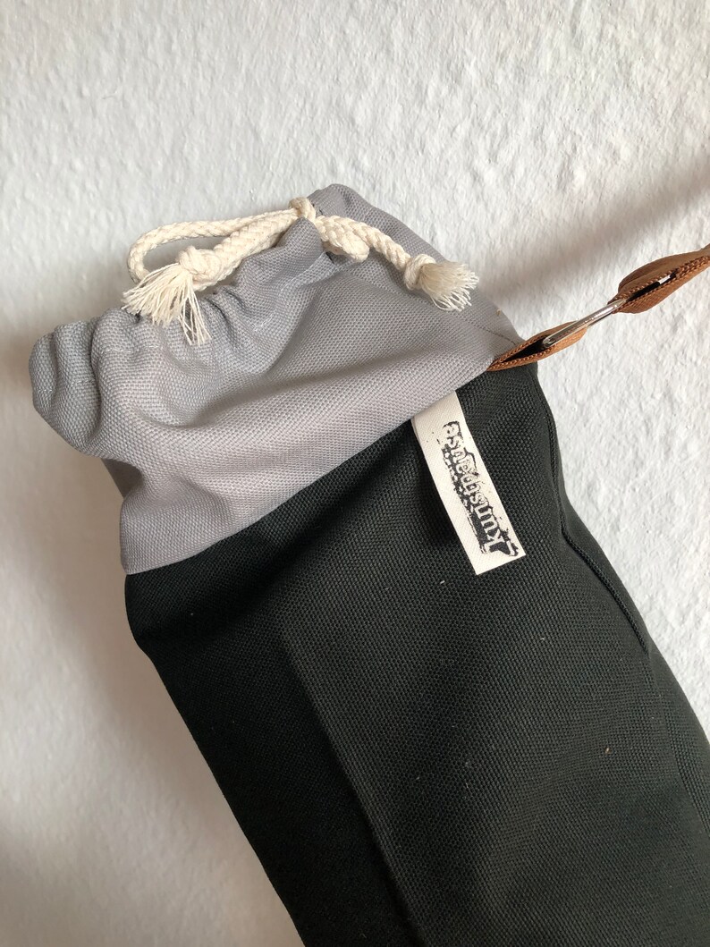Cotton canvas yoga bag with shoulder strap