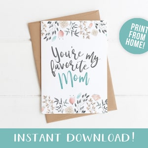 Printable Funny Mom Birthday Card, Happy Birthday Mother, You're My ...