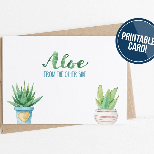 PRINTABLE long distance card, long distance relationship, I miss you, Aloe from the other side