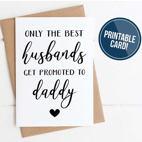 PRINTABLE Pregnancy Announcement to Husband, downloadable greeting card for husband, pregnancy reveal, dad to be, new baby card for new dad