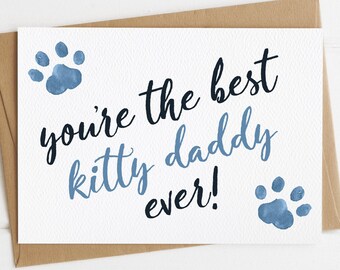 Cat dad card | from the cat | Father's Day | Birthday | Blank Inside