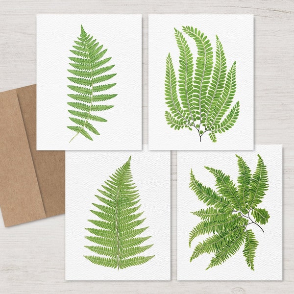 Ferns Botanical Card Pack | Eco Friendly Greeting Cards | Greenery Notecards | Blank Inside